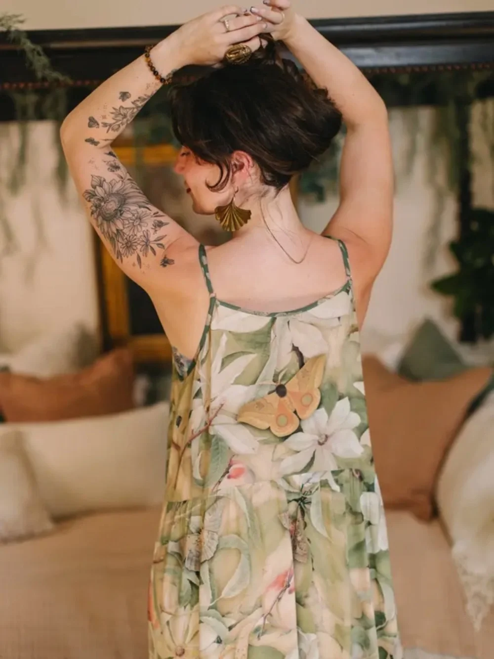Fleur De Soleil Bohéme Long Maxi Slip Dress w/ Florals by Market of Stars - Picture 3 of 15